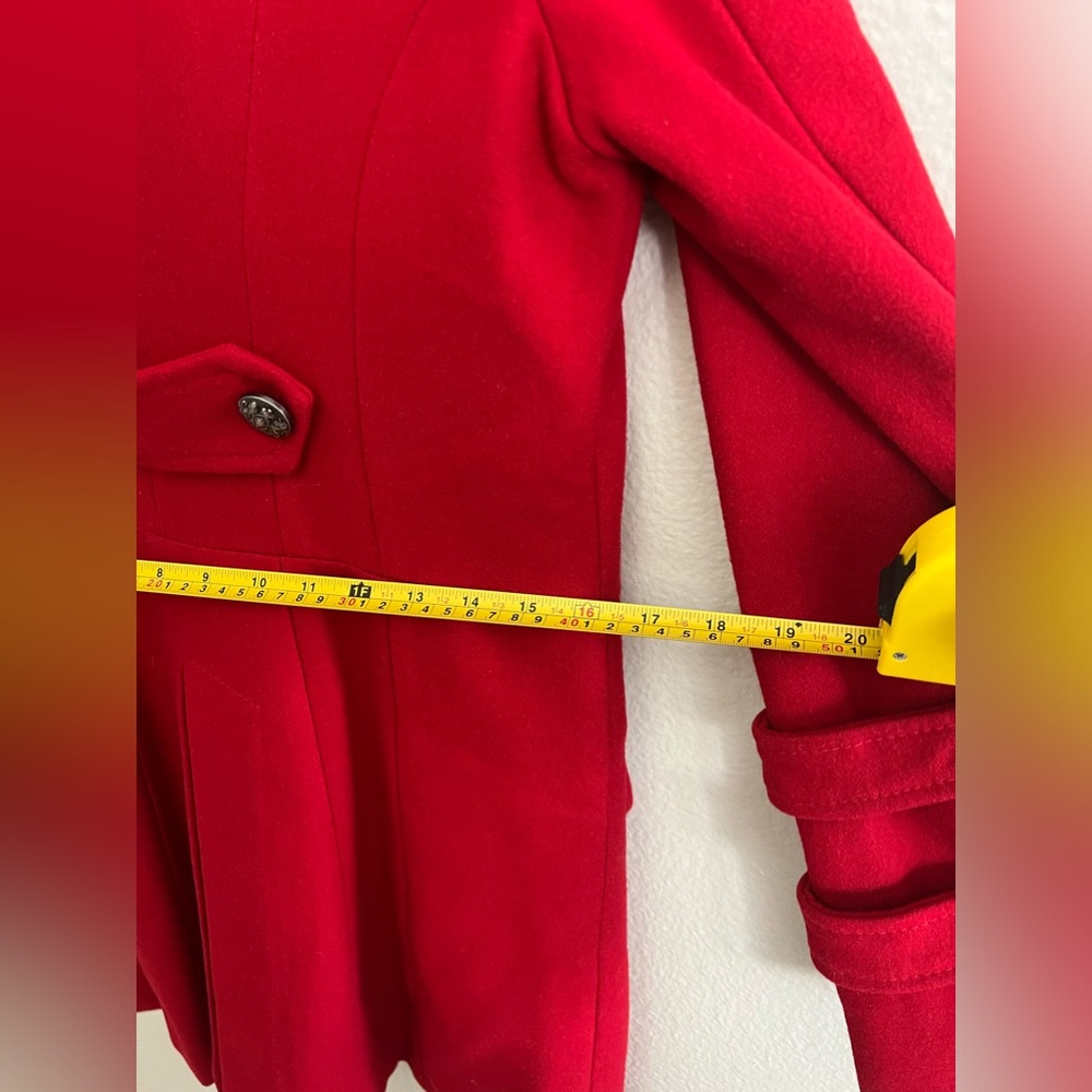 Vintage Guess Los Angeles Red Button Up Wool Blend Peacoat Size M - Picture 14 of 16